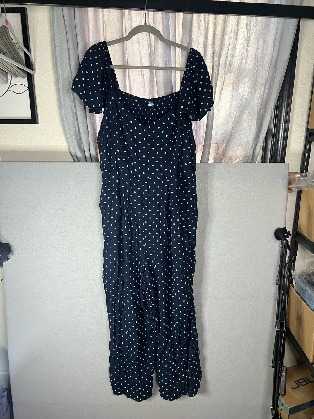 Old Navy polka dot jumpsuit flutter sleeves size XXL